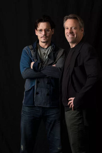 Actor Johnny Depp and director Wally Pfister are photographed for USA Today on April 1, 2014 in Los Angeles, California.