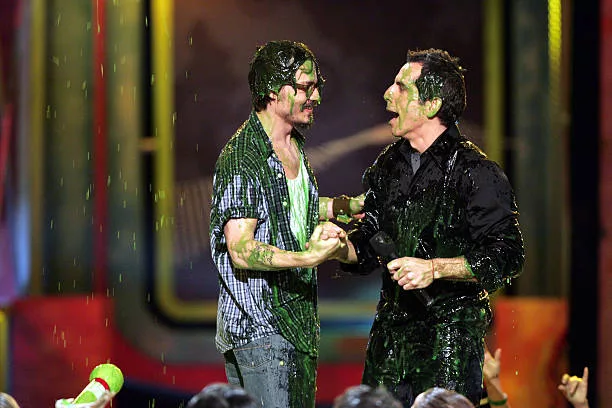 Johnny Depp and Ben Stiller, host during Nickelodeon's 18th Annual Kids Choice Awards - Show at Pauley Pavilion in Los Angeles, California, United...